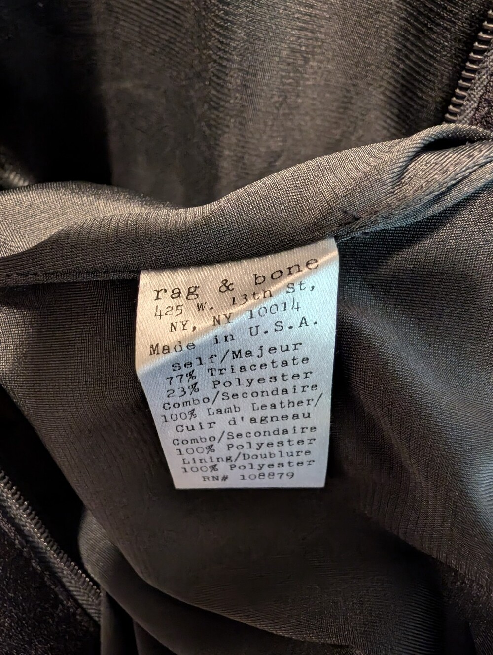 Rag & Bone - Montrose Black Leather Panel Scoop Neck A-line Size 8 - Picture 7 of 9